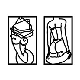 Wallity Escultura de pared Body Positive en negro